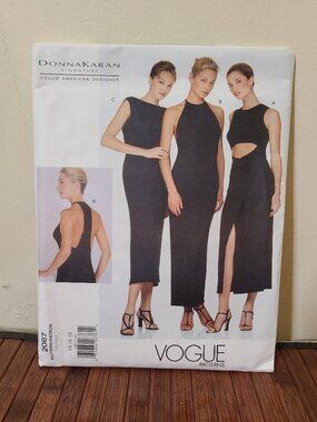 Vintage 90s Vogue Pattern 2067 Donna Karan Dress Sz 14-18